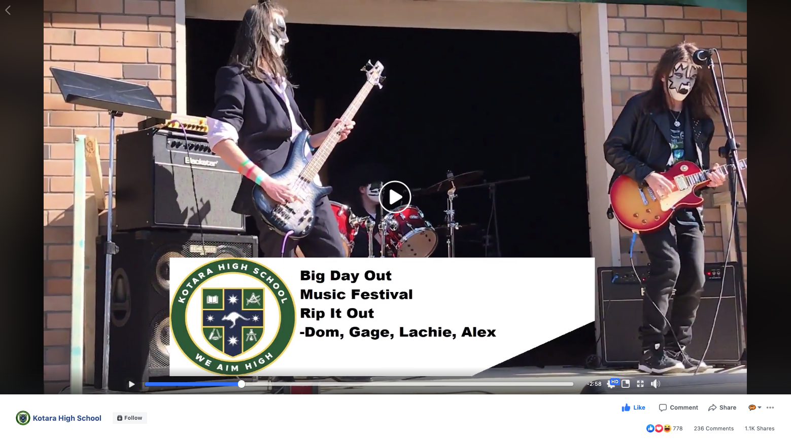 Kotara High School Students Create Video Message Inviting Rock Band Kiss to School